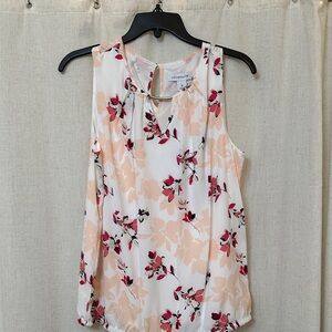 Liz Claiborne Floral Blouse - White and Pink